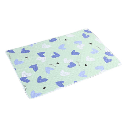 80x120cm 4 Layer Cartoon Dino Heart Diapering Mat Waterproof Washable Changing Pads for Night and Menstrual Protection Baby Care