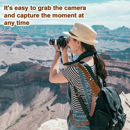 Dual Camera Strap Double Camera Harness Adjustable Leather Camera Straps Universal Camera Carrying Strap for Photographers