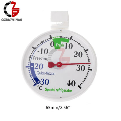 -30~40 ℃ Thin Fridge Refrigeration Temperature Gauge Measurement Tools Circular Thermometer Refrigerator Freezer Thermometer