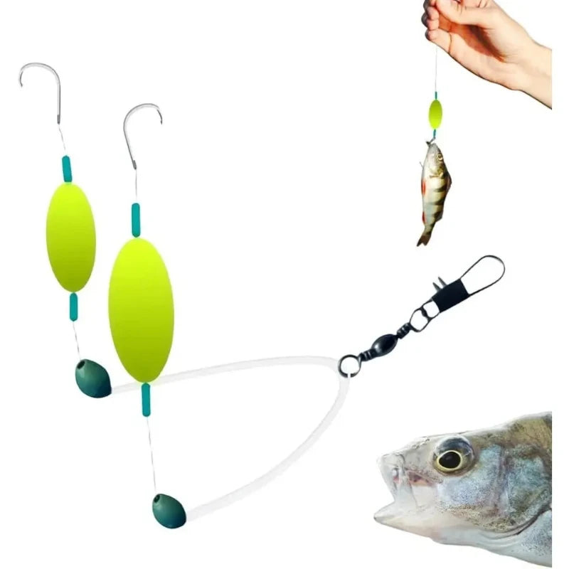 1Pc #4/7/9/12 Double Hook Fishing Hair Rigs Hook Suspension Iseni Anti Bottom Carp Fishing Hook Ready Made Carp Rig Fishing Lure