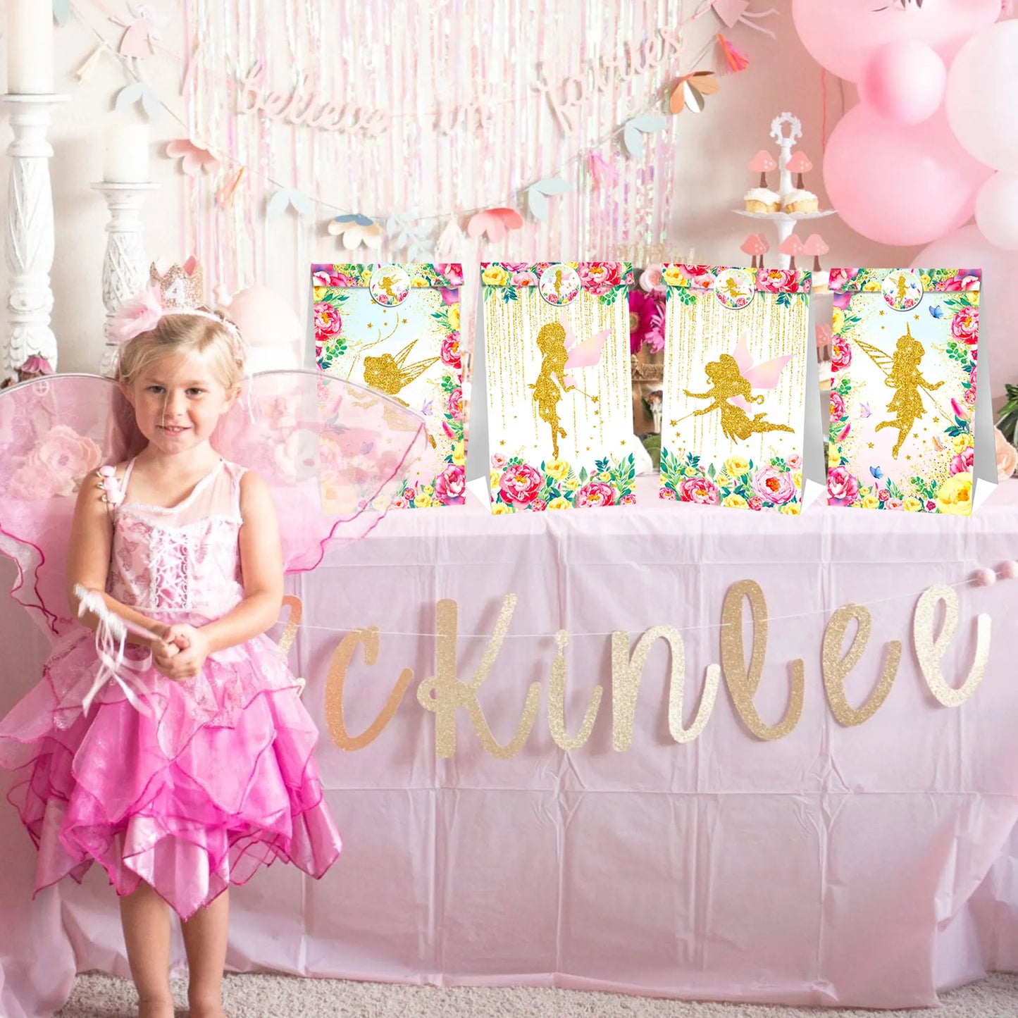 12 PCs Fairy Party Favor Bags Fairy Party Supplies Fairy Birthday Party Decoration Fairy Birthday Party Favors Fairy Party Gift