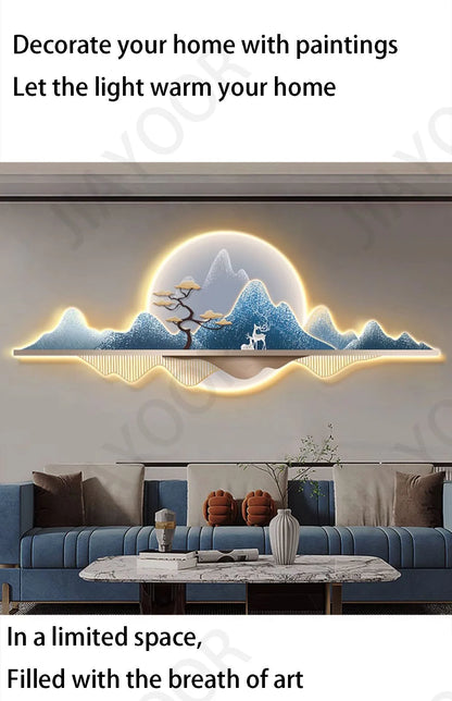 Wall Lamp Entrance Decoration Light Corridor Hanging Hallway Modern Nordic landscape Painting Lamps Home Living Room Mural Light