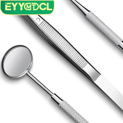 Dental Tool Set Dental Mirrors Oral Scope Tweezers 3pcs Stainless Steel Teeth Cleaning Tool Oral Dental Cleaning Kit Dentist