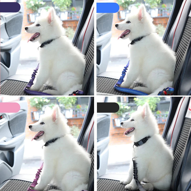 Pet Cat Dog Car Seat Belt Adjustable Safety Travel Clip Reflective Elastic Traction Rope French Bulldog Dog Accessories Supplies