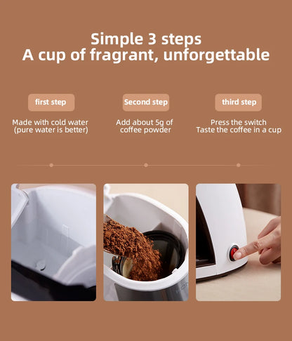 Mini Electric Drip Coffee Maker American Drip Coffee Maker One Button Operation Coffee Maker Coffee Tools