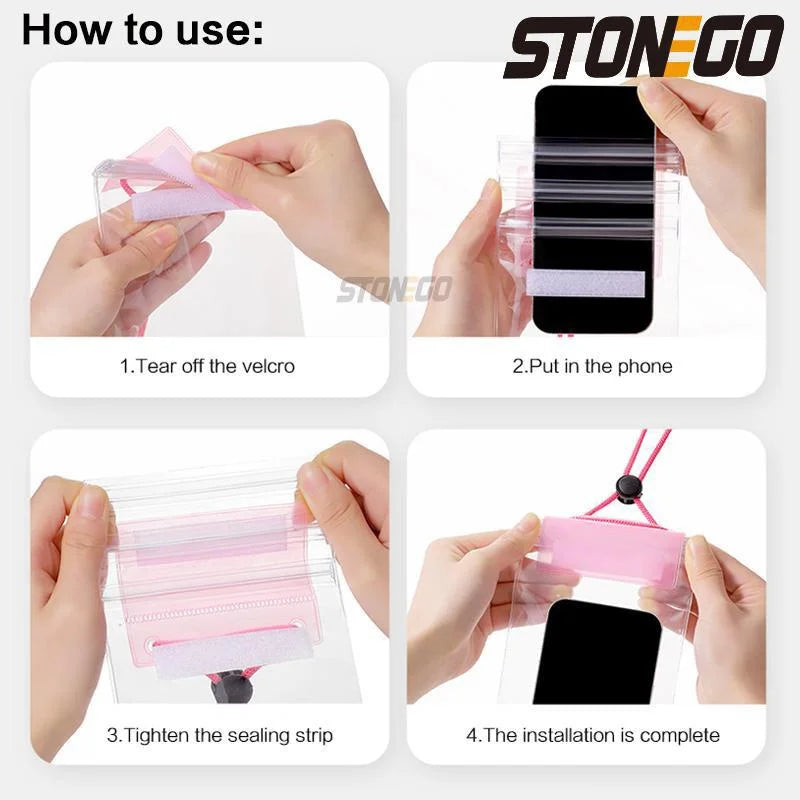 Transparent Mobile Phone Waterproof Bag Universal Mobile Phone Case for Swimming Diving Outdoor Mobile Phone Waterproof Pouch