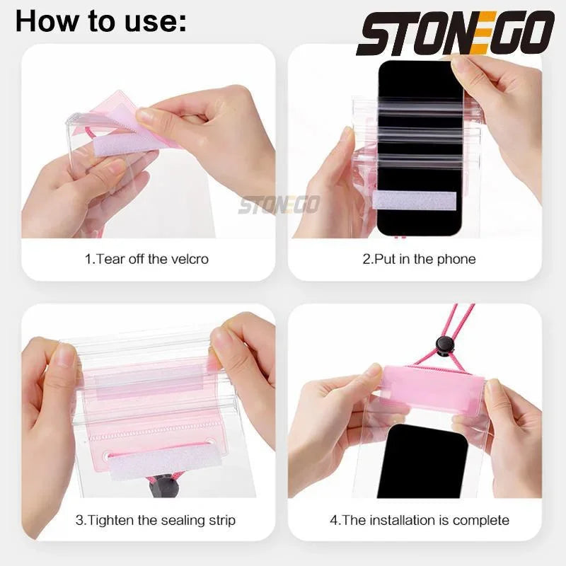 Transparent Mobile Phone Waterproof Bag Universal Mobile Phone Case for Swimming Diving Outdoor Mobile Phone Waterproof Pouch