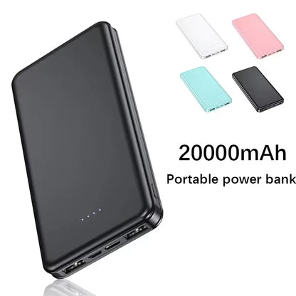 New Portable Power Bank 20000mAh Ultra Large Capacity 10W Super Fast Charger Dual Output Dual Input Design External Battery Pack