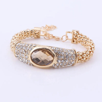 Party Accessories Wedding  Jewelry Sets For Women Pendant Statement African Beads Crystal Necklace Earrings Bracelet Ring