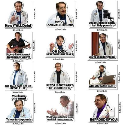 Doctor Fridge Magnet 12PCS Doctor Phrase Magnets Funny Kitchen Fridge Magnets for Refrigerator Car Motivational Diet Helper