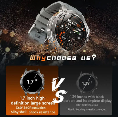 New For HUAWEI 1000mAh Large Capacity Battery Smart Watch Men Outdoor Flashlight BT Call Waterproof Sport Fitness SmartWatches