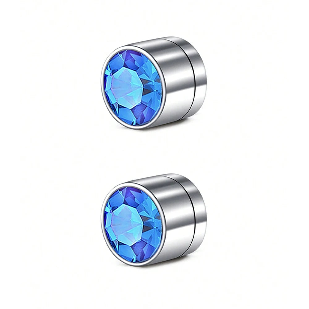 1Pair Stainless Steel Fake Ear Ring Studs CZ Dia 3-5mm Faux Non Pierced Ear Ring Ear Cuff For Women Men No Piercing Body Jewelry