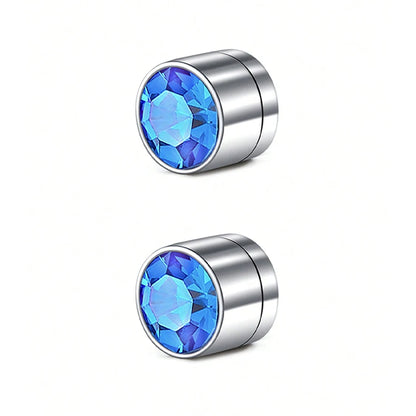 1Pair Stainless Steel Fake Ear Ring Studs CZ Dia 3-5mm Faux Non Pierced Ear Ring Ear Cuff For Women Men No Piercing Body Jewelry