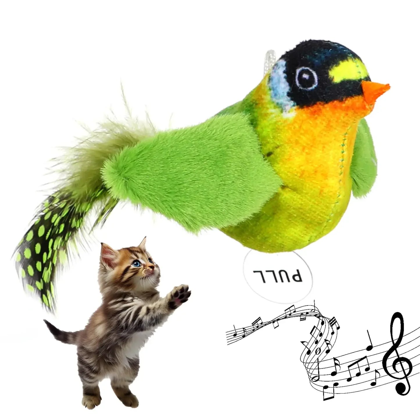 Interactive Cat Toy for Indoor Cats Realistic Bird Sound Plush Catnip Toy Entertaining Kitten Playtime Essential