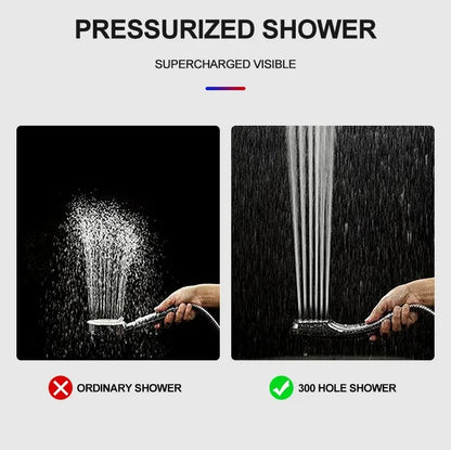 300 hole ultra strong pressurized shower head, square handheld shower head, pressurized shower head, water-saving shower head