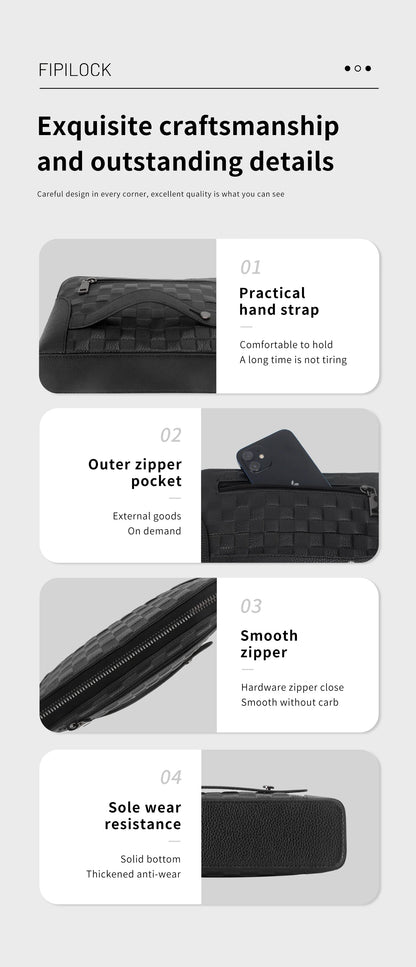 Man`s Fingerprint Lock Handbag Security Lady`s Wallet  Anti-Theft Clutch Bag