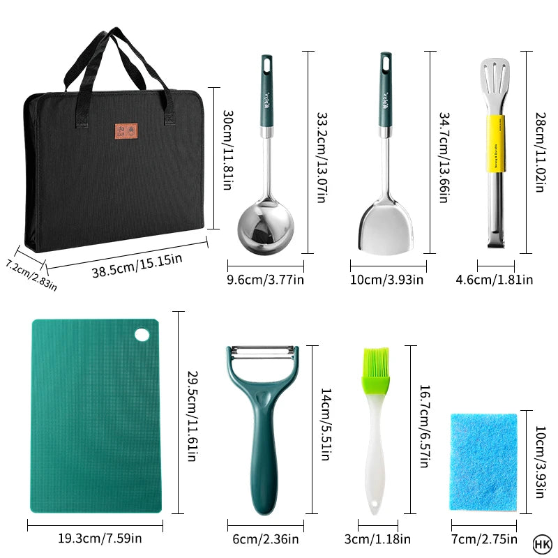13PCS Camping cooking set, camping essentials, camping accessories, camping cooking and barbecue essentials