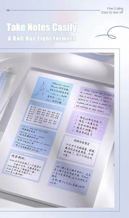 256pcs/Box Pull-out Sticky Notes Fully Adhesive Tearable Sticky Notes Stickers 8 Formats Ideal for Office Student and Home Use!