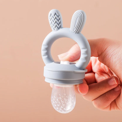Baby Rabbit Fruit Feeder Set Food Supplement Nursing Feeder BPA Free Silicone Feeding Freezer Tray Tableware Fresh Food Feeder