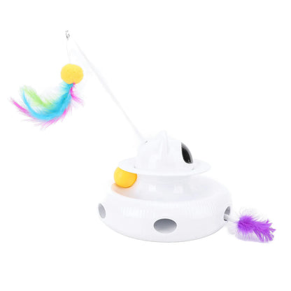 Interactive Cat Feather Toy Automatic Rotating Reduce Boredom Promote Exercising Funny Feather Electronic Cat Toy for Home