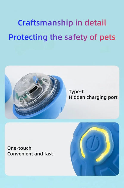 Smart Jumping Ball Pet Toy Auto-Moving Chew-Resistant with USB Charge for Dogs Cats Interactive Play