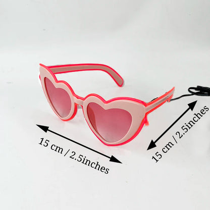 Light Up LED Glasses 5 Colors Heart Shape Glow Glasses Glow in The Dark Party Supplies Neon Party Favors for Kids Adults