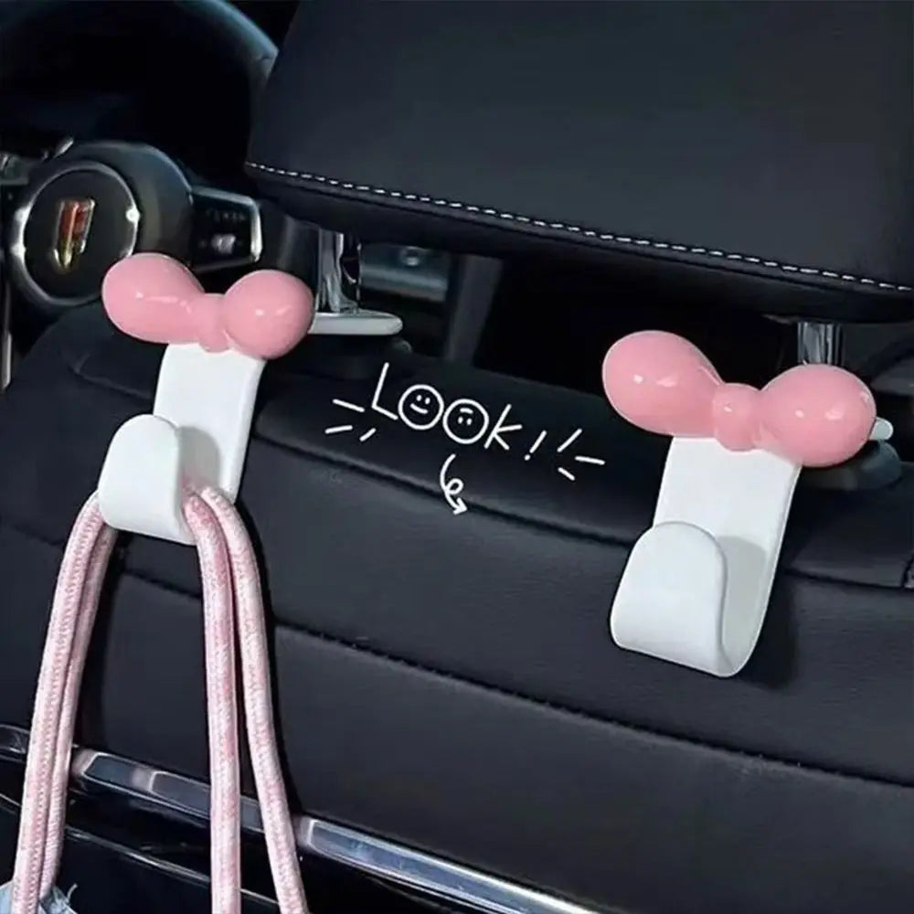 Exquisite Bowknot Car Seat Back Hook Multi-functional Sundries Back Storage Hook Durable Seat Back Hanger
