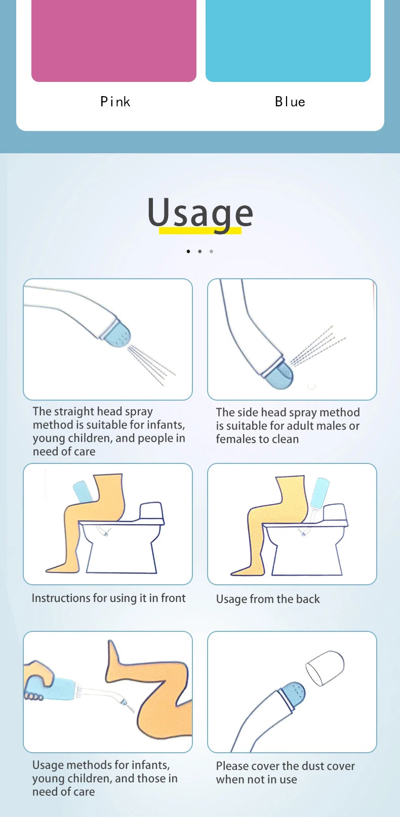 500ml Portable Bidet Spray Handheld Travel Bidet for Pregnant Women Baby Cleansing Water Washer Bottle Baby Showers Mom Bottle