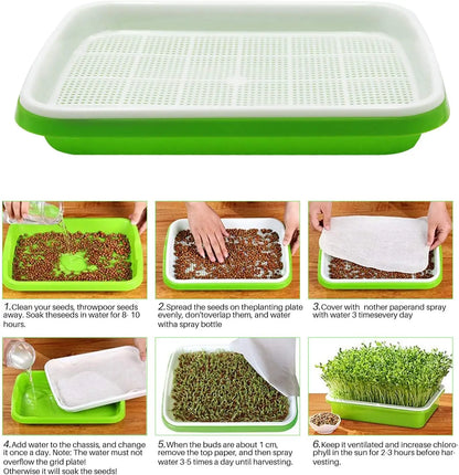 Microgreens Sprouter Tray Hydroponic / Sprouting Tray For Sprout Horticultural Hydroponic Systems Tray Garden Nursery Potted Mic