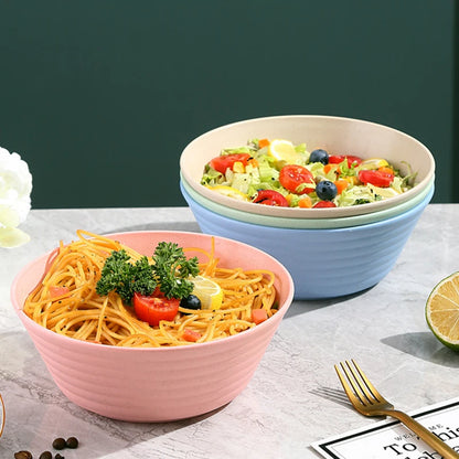 Reusable Cereal Bowls Environmental Wheat Straw Soup Bowls Lightweight Food Grade Plastic Rice Salad Bowl Dinnerware