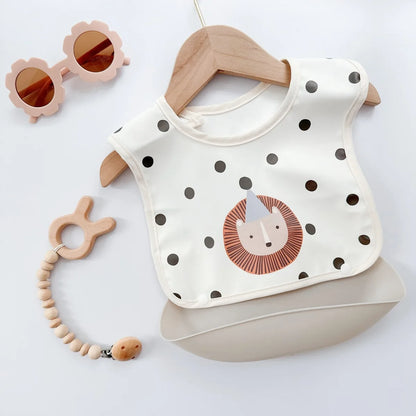 Children's Silicone Bib Baby Feeding Bibs for Newborn PU Soft removable Saliva Towel Waterproof  Dirt Proof Babies Accessories