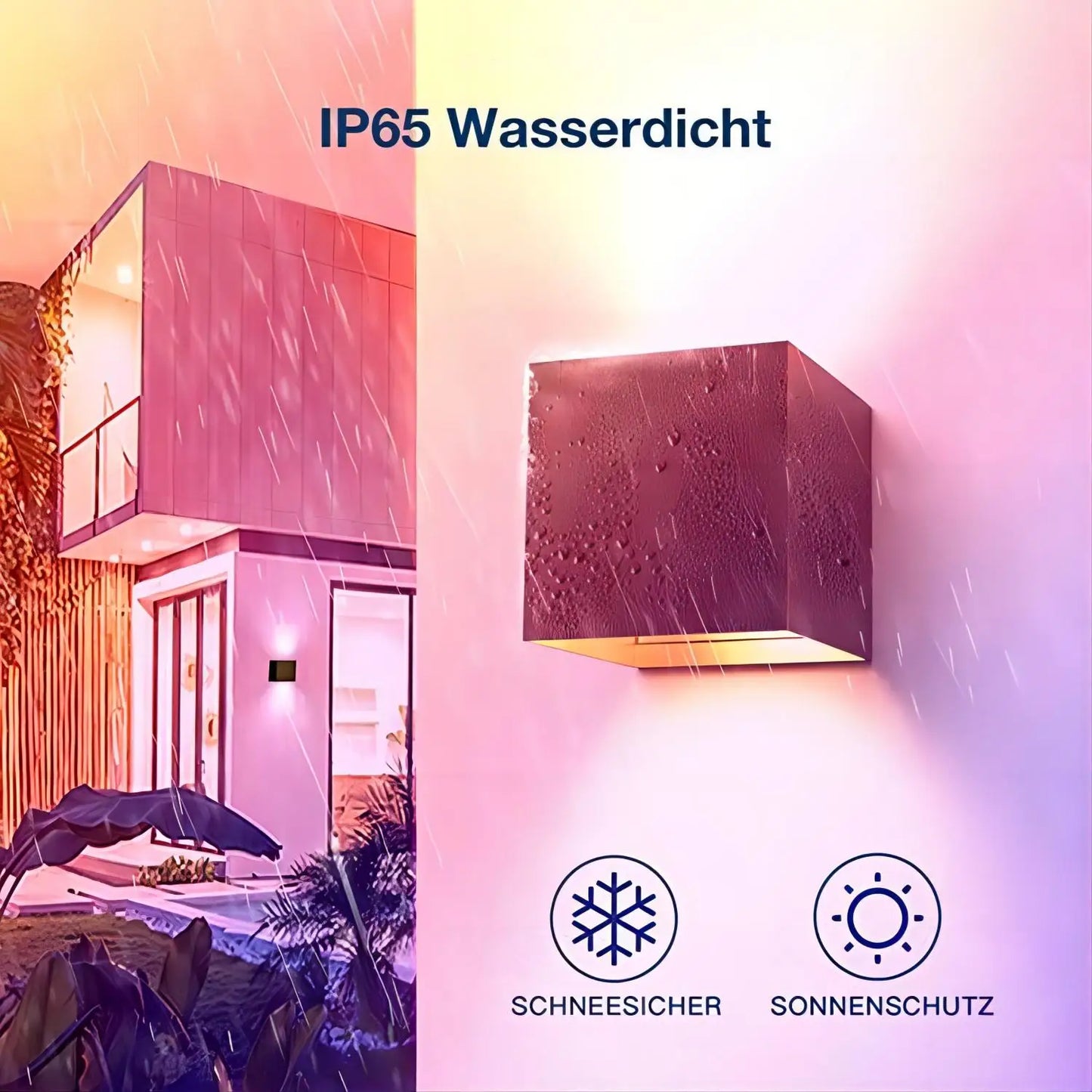 Smart Outdoor Lights Color Changing RGB+ 2700K-6500K Square Aluminum Waterproof Rustproof App Control Up and Down Lights