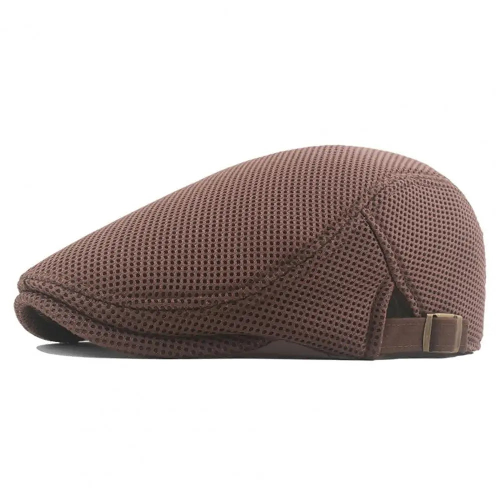Retro European Men Beret Hat Mesh Breathable Polyester Hollow Washable Men Cap Summer