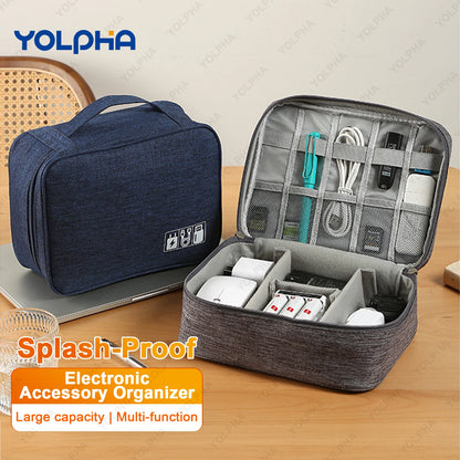 Travel Cable Organizer Bag Electronic Accessories Case Portable Double Layer Cable Storage Bag for Cord Phone Charger FlashDrive