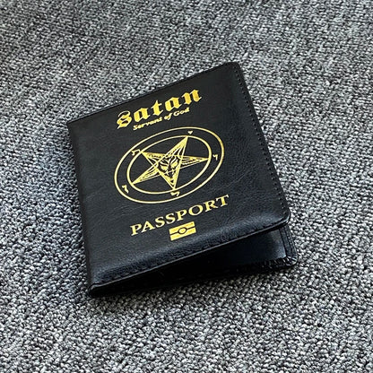 Satan Servant of God Passport Holder Pu Leather Passeport Case Women Travel Wallet Covers for Passports