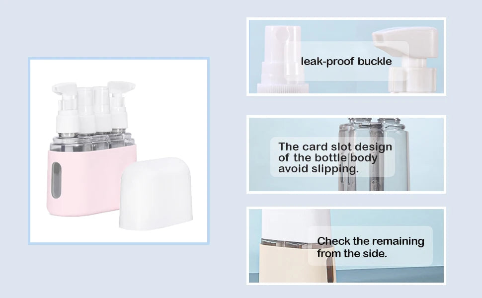 Travel Size Toiletries,4pcs Travel Container,Travel Bottle Leak Proof with Label,TSA Approved Reusable Containers For Toiletries