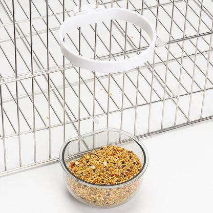 Bird Feeding Bowl Detachable Transparent Bowl Plastic Food Cup For Cage Convenient Hanging Seed Water Feeder for Parrots