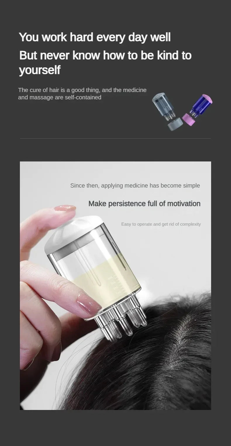 Scalp Applicator Liquid Comb for Hair Scalp Treatment, Essential Oil, Liquid Guiding Massager, Hair Growth Serum Oil, Apply