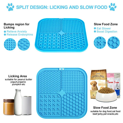 Dog Slow Feeders Mats Lick Mat Boredom Anxiety Reduction Perfect for Food Yogurt Peanut Butter Alternative to Slow Feed Dog Bowl