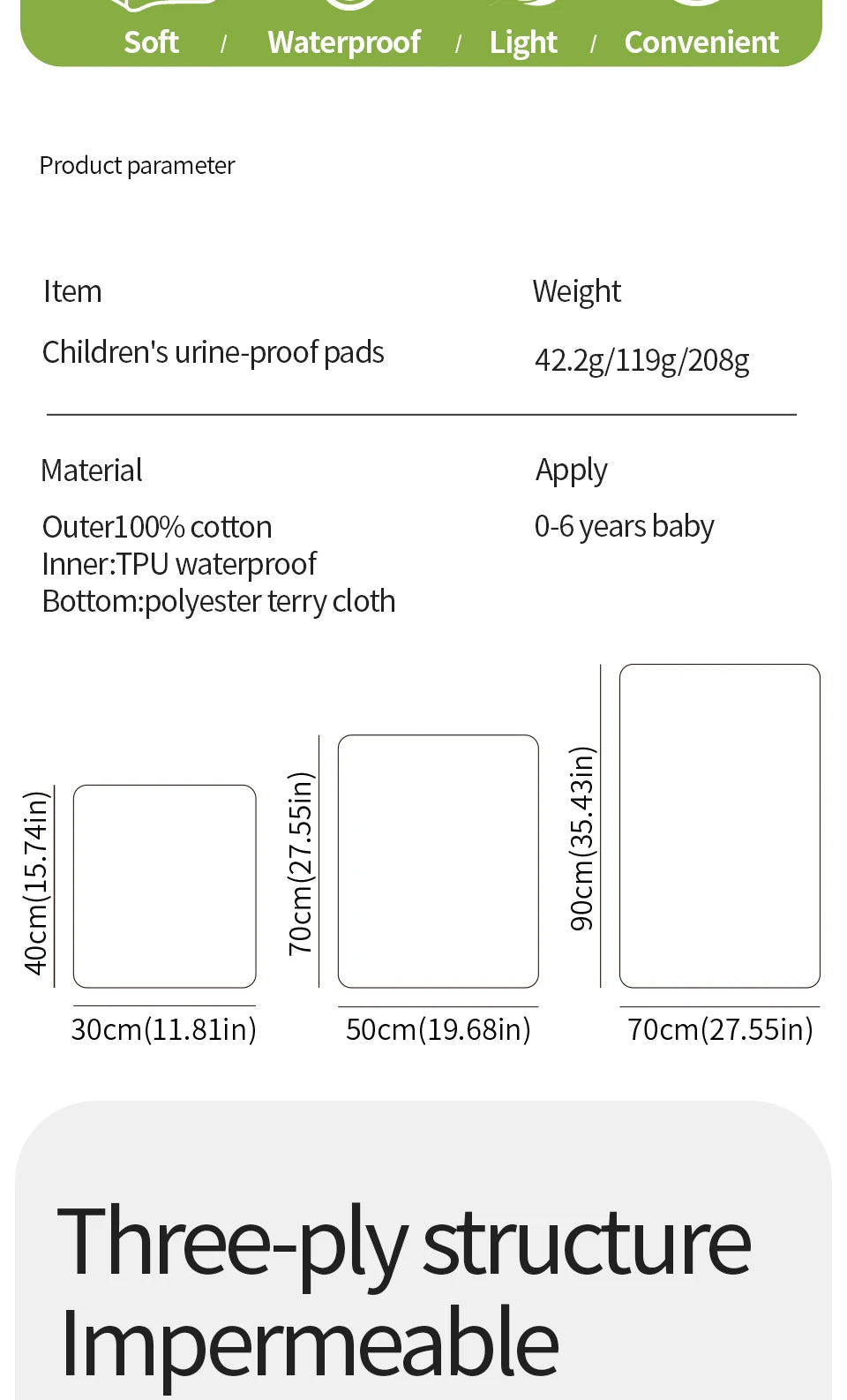 Elinfant S/M/L Size Portable Diaper Changing Mat,Waterproof Foldable Baby Changing Pad,Bedding, Mattress, Replacement cover