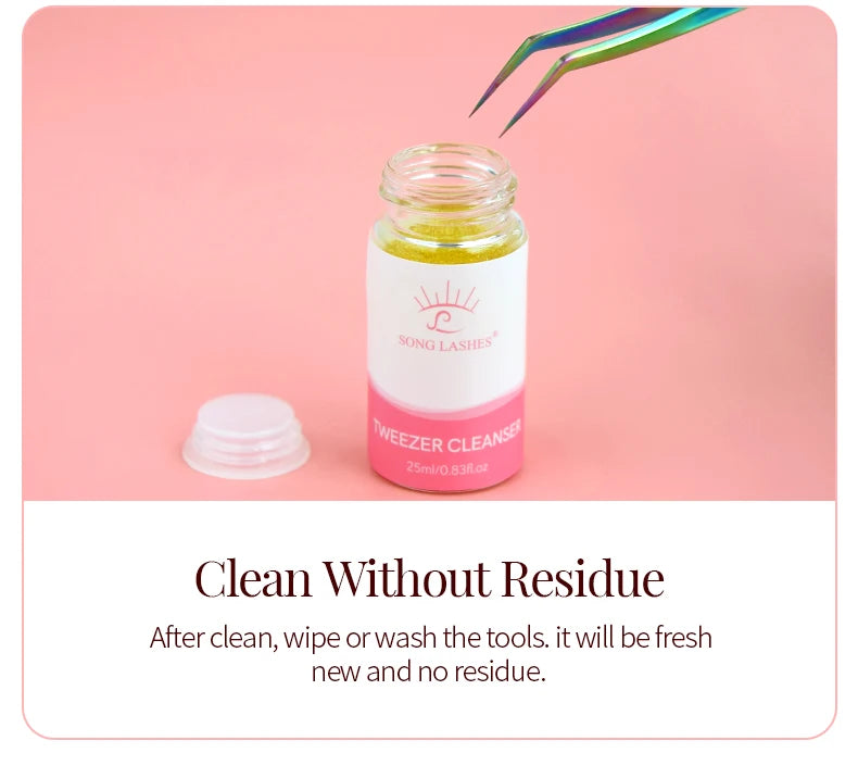 SongLash 25ml Eyelash Tweezers Cleanser Lash Glue Extension Supplies Sponge Eyelash Extension Cleaner Makeup Tools