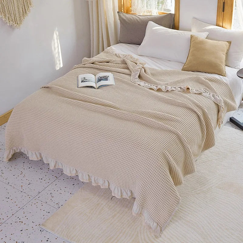 Summer Blankets 4 Layers Muslin Cotton Bedspread Blanket 150x200cm 200x230cm Soft Office Home Bedding Sleeping Quilt Blanket