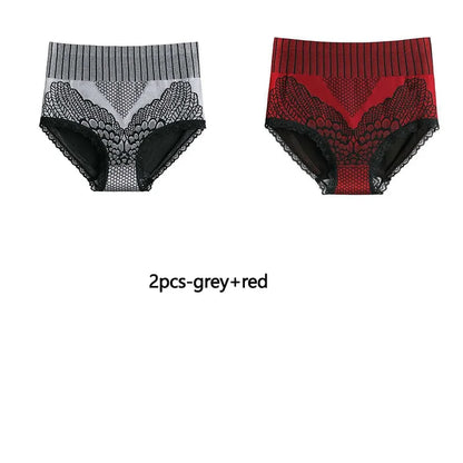 2PCS High Waist Hip Hugger Tummy Tucking Panties Seamless Plus Size Shapewear Panties Graphene Underwear Triangle Palazzo Pants