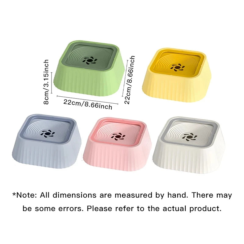 Spill Proof Pet Water Fountain with Floating Plates Non Slip Anti Splash Bowl Suitable for Cats and Dogs Clean Drinking