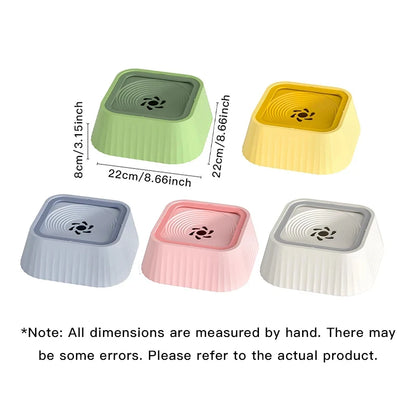 Spill Proof Pet Water Fountain with Floating Plates Non Slip Anti Splash Bowl Suitable for Cats and Dogs Clean Drinking
