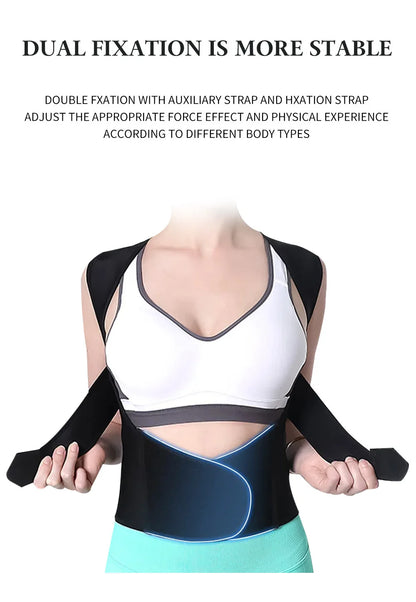Back Brace Posture Corrector for Woman and Man Shoulder Straightener Adjustable Full Back Support Upper and Lower Pain Relief