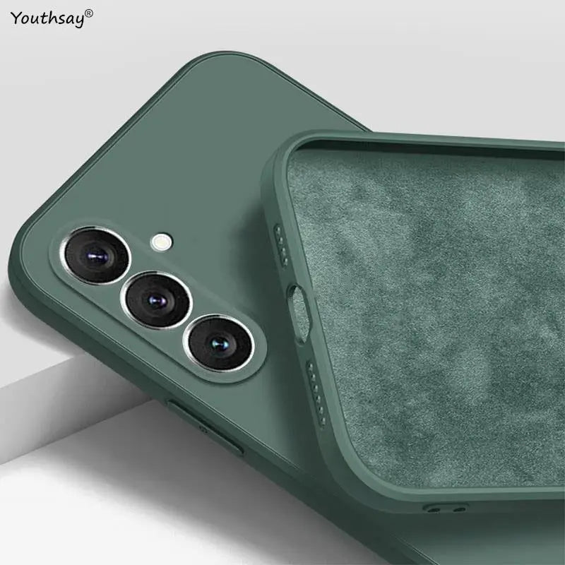 For Samsung Galaxy A55 5G Liquid Silicone Case Samsung Galaxy A55 Cover Funda Coque Soft TPU Phone Bumper Samsung Galaxy A55