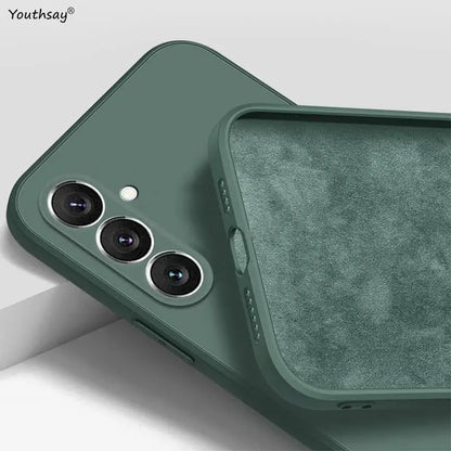 For Samsung Galaxy A55 5G Liquid Silicone Case Samsung Galaxy A55 Cover Funda Coque Soft TPU Phone Bumper Samsung Galaxy A55