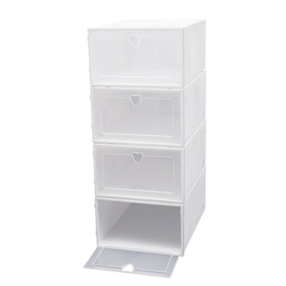 20Pcs Foldable Shoe Storage Boxes with Lids Transparent Stackable Containers Drawer Style PP Plastic Shoe Organizers