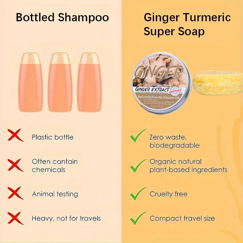 Turmeric Super Soap Shampoo Cold Process Soap Shampoo Bar Pure Plant Shampoo Hair Treatment